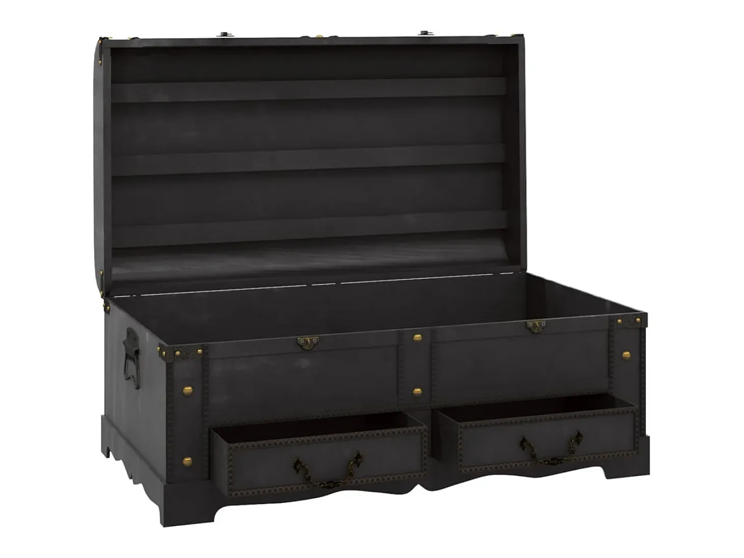 Baúl de almacenaje madera grande negro