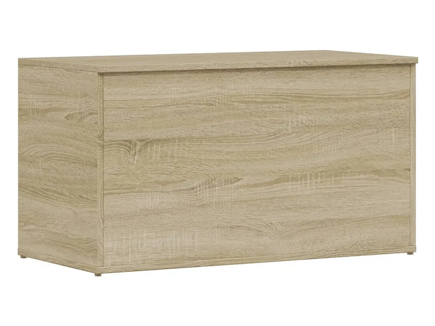 Baúl de almacenaje madera contrachapada color roble 84x42x46cm