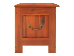 Baúl de almacenamiento con tapa madera maciza de acacia marrón ES387578