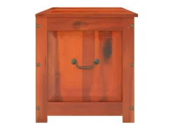 Baúl de almacenamiento con tapa madera maciza de acacia marrón ES411412