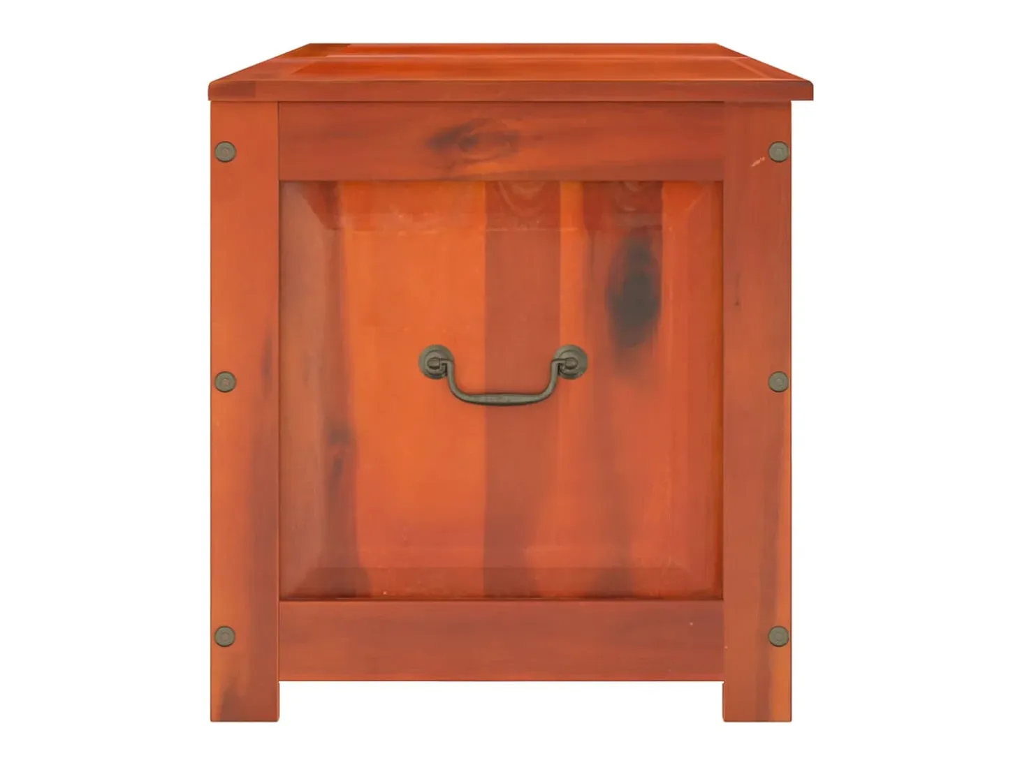 Baúl de almacenamiento con tapa madera maciza de acacia marrón ES411412