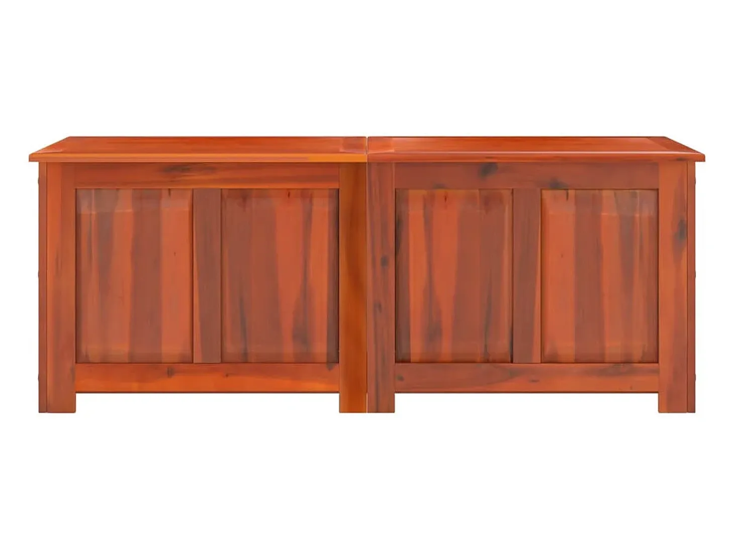 Baúl de almacenamiento con tapa madera maciza de acacia marrón ES411412