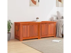 Baúl de almacenamiento con tapa madera maciza de acacia marrón ES411412