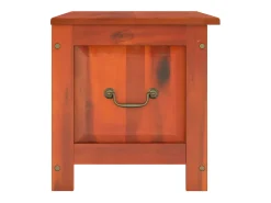 Baúl de almacenamiento con tapa madera maciza de acacia marrón