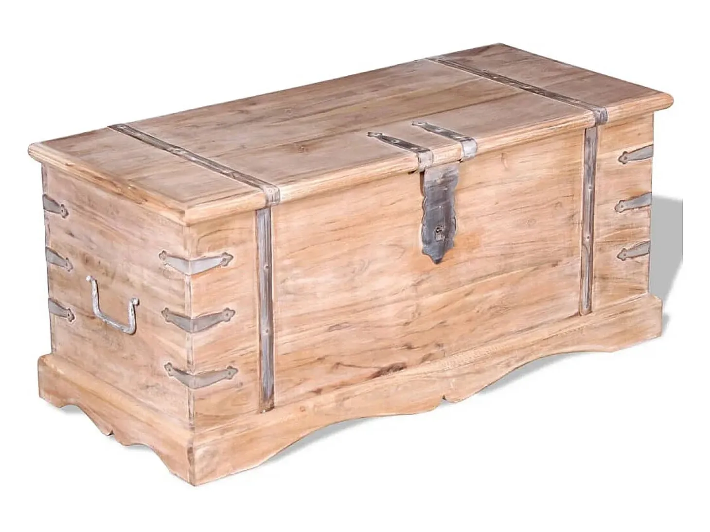 Baúl de almacenamiento de madera de acacia
