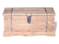 Baúl de almacenamiento de madera de acacia