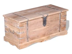 Baúl de almacenamiento de madera de acacia
