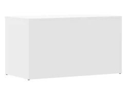 Baúl de almacenamiento madera contrachapada blanco 84x42x46 cm