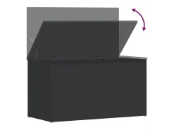 Baúl de almacenamiento madera contrachapada negro 84x42x46 cm