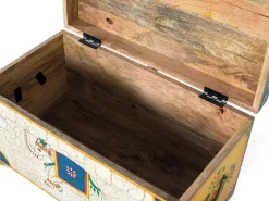 Baúl de madera de mango pintada a mano multicolor