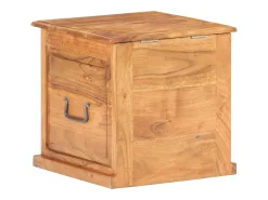 Baúl de madera maciza de acacia 40x40x40 cm