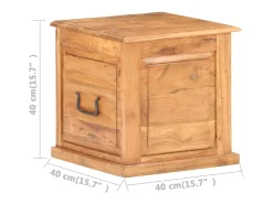 Baúl de madera maciza de acacia 40x40x40 cm