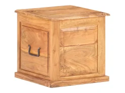 Baúl de madera maciza de acacia 40x40x40 cm