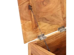 Baúl de madera maciza de acacia 40x40x40 cm