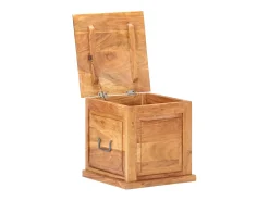 Baúl de madera maciza de acacia 40x40x40 cm