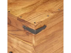 Baúl de madera maciza de acacia 90x40x40 cm