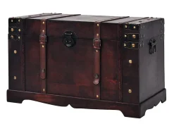 Baúl vintage de madera 66x38x40 cm