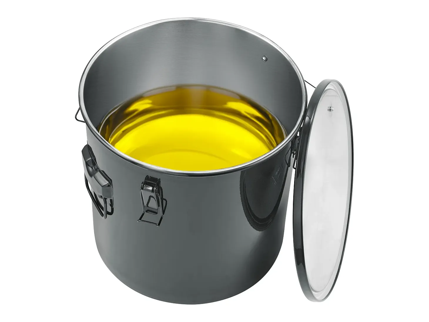 Balde de Grasa SucceBuy para Freidora, 30 L, Canasta de Eliminación de Aceite con Bolsa Filtro, Negro, Acero al Carbono con Recubrimiento Antioxidante