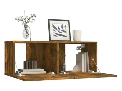 Ballinger Mueble para TV madera de ingeniería roble ahumado 80x30x30 cm