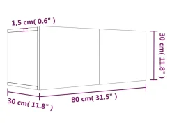 Ballinger Mueble para TV madera de ingeniería roble ahumado 80x30x30 cm