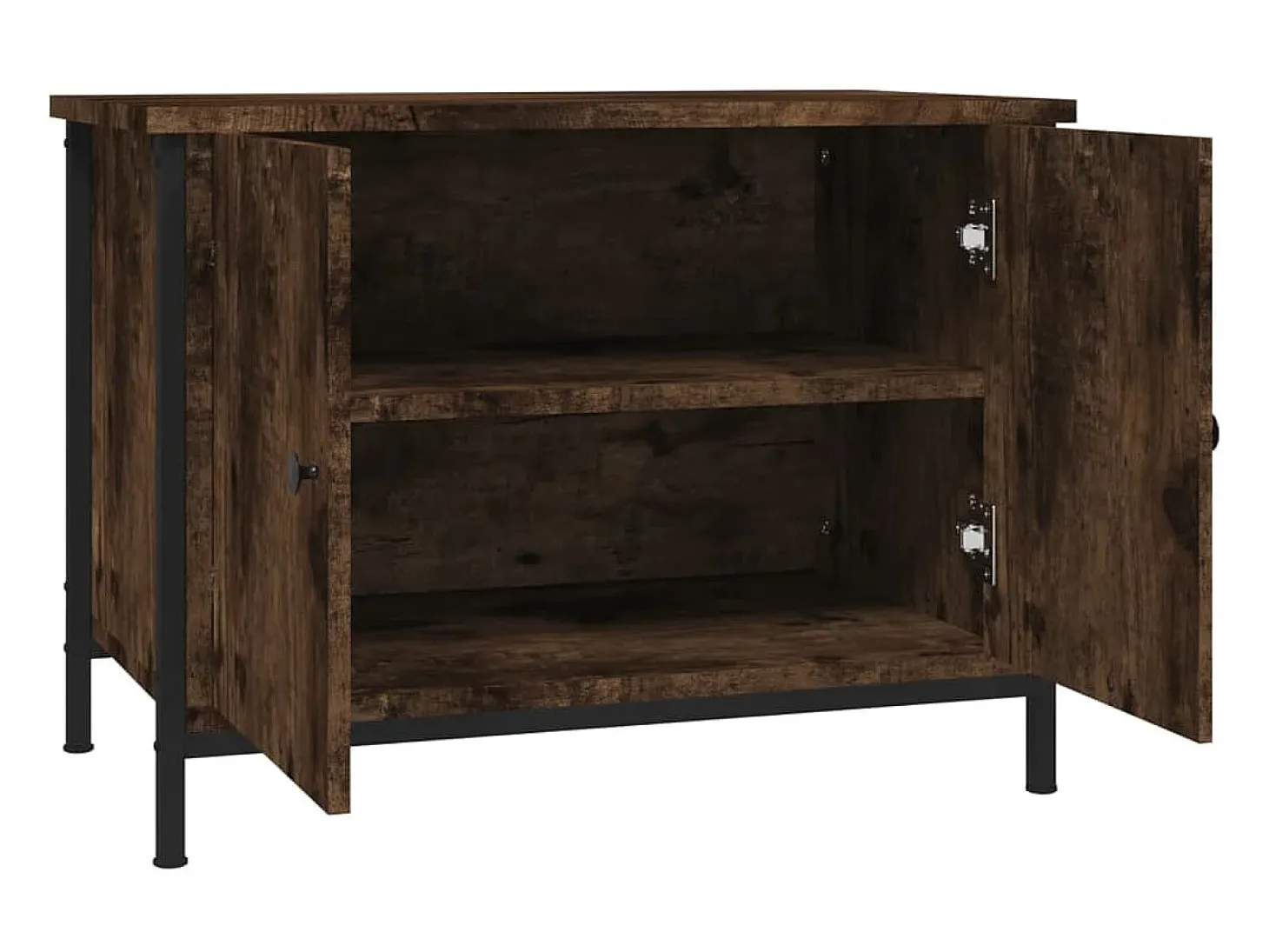 Ballyknockan Mueble de TV madera contrachapada roble ahumado 60x35x45 cm