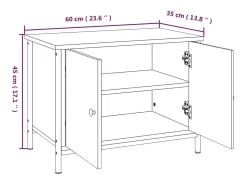 Ballyknockan Mueble de TV madera contrachapada roble ahumado 60x35x45 cm