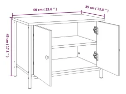 Ballyknockan Mueble de TV con puertas roble Sonoma 60x35x45 cm madera de ingeniería