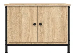 Ballyknockan Mueble de TV con puertas roble Sonoma 60x35x45 cm madera de ingeniería