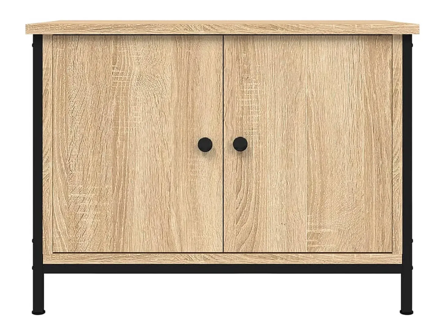 Ballyknockan Mueble de TV con puertas roble Sonoma 60x35x45 cm madera de ingeniería