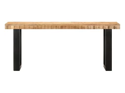 Banco 110 cm Madera maciza de mango crudo y acero