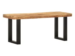 Banco 110 cm Madera maciza de mango crudo y acero