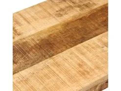 Banco 110 cm Madera maciza de mango crudo y acero