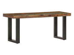 Banco 110 cm Madera maciza recuperada y acero