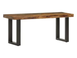 Banco 110 cm Madera maciza recuperada y acero