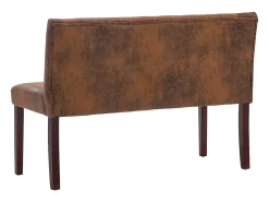 Banco 120 cm Marrón Similicuir daim
