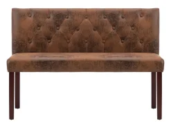 Banco 120 cm Marrón Similicuir daim