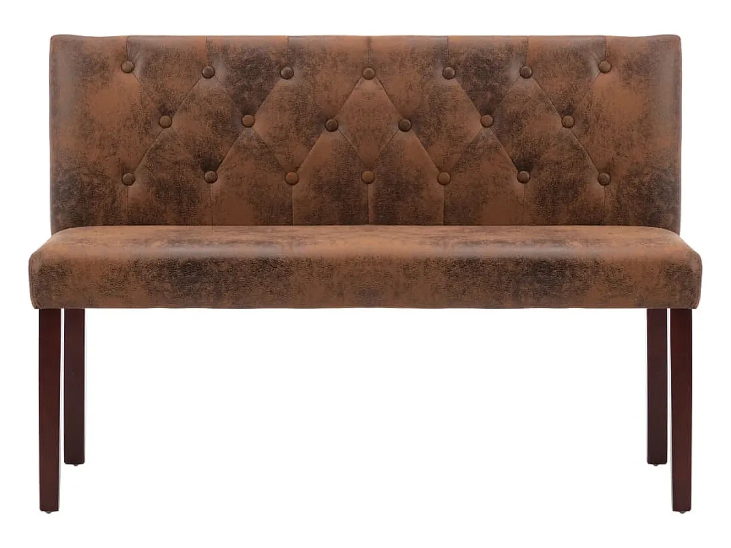 Banco 120 cm Marrón Similicuir daim