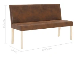 Banco 139,5 cm Piel sintética color marrón