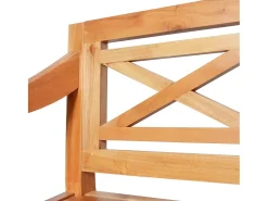 Banco Batavia 123 cm Madera maciza de caoba Marrón claro