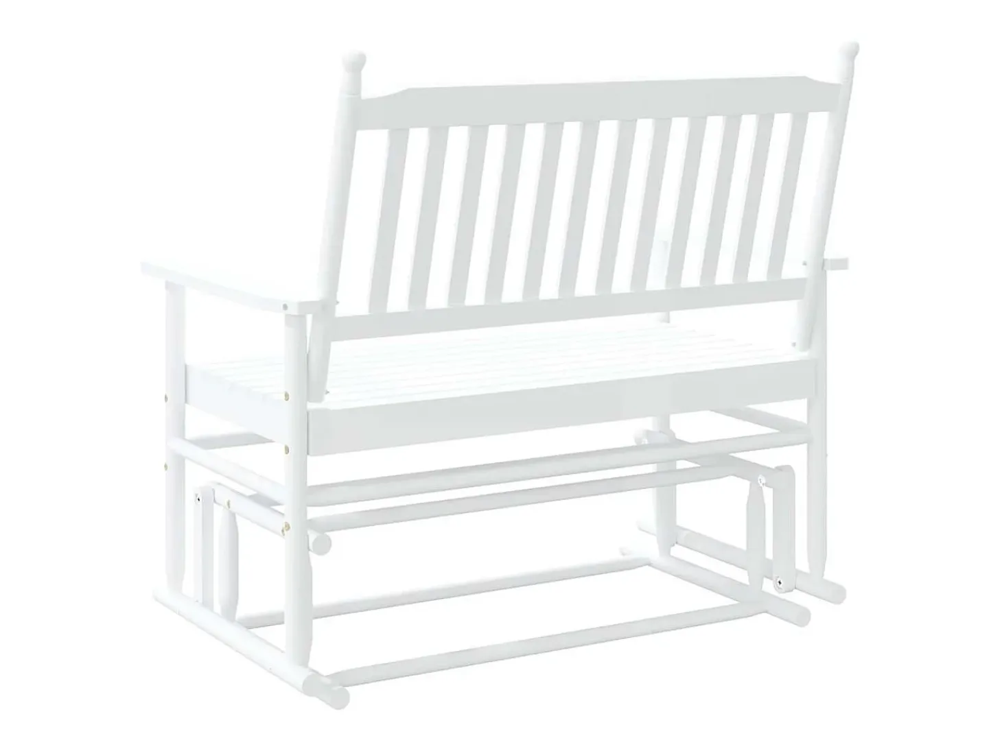Banco columpio blanco 118x70x104,5 cm madera maciza de álamo