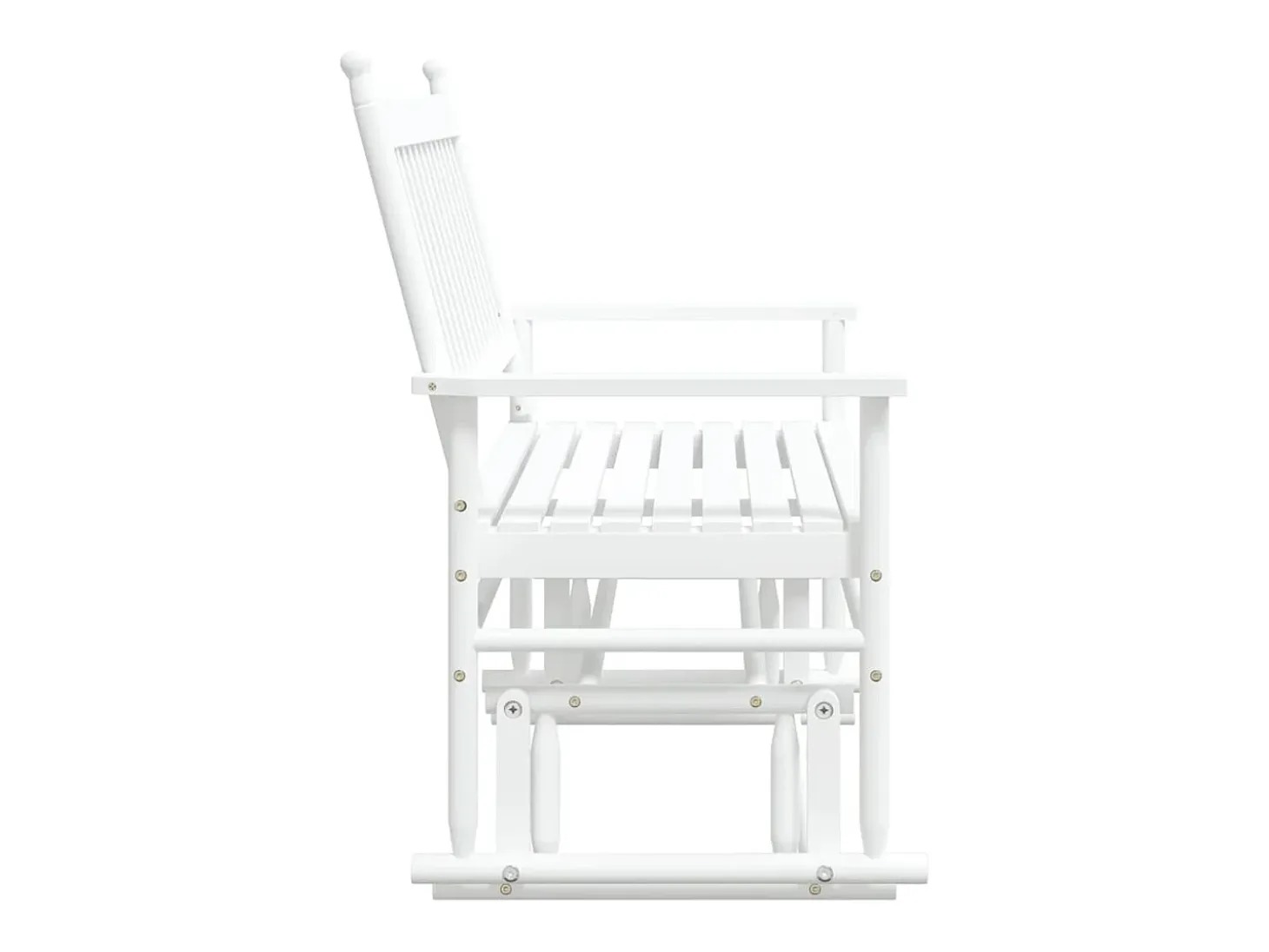 Banco columpio blanco 118x70x104,5 cm madera maciza de álamo