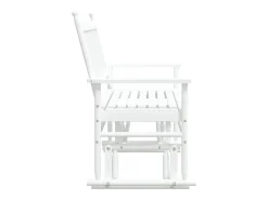 Banco columpio blanco 118x70x104,5 cm madera maciza de álamo