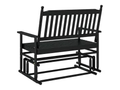 Banco columpio negro 118x70x104,5 cm madera maciza de álamo