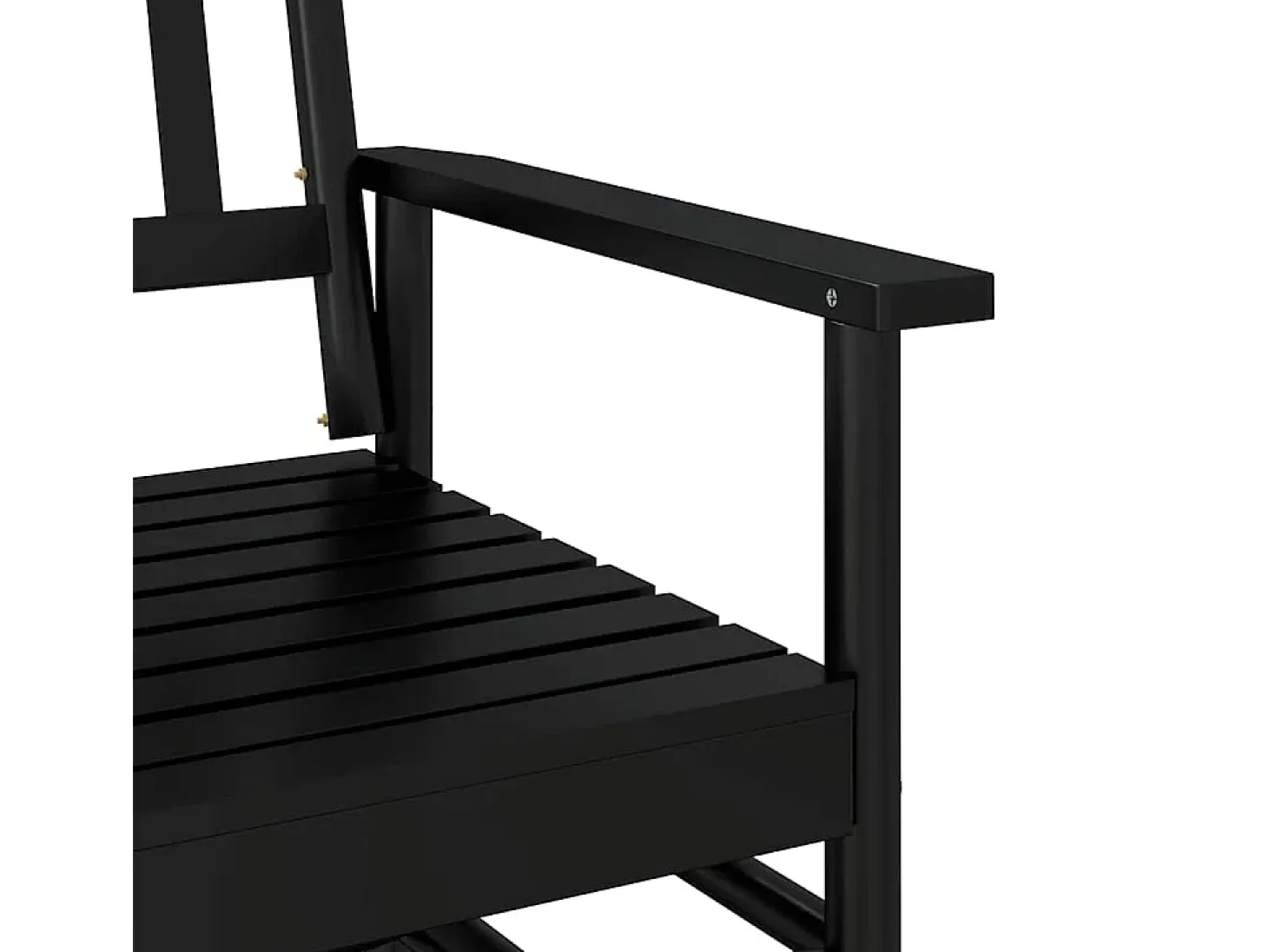 Banco columpio negro 118x70x104,5 cm madera maciza de álamo