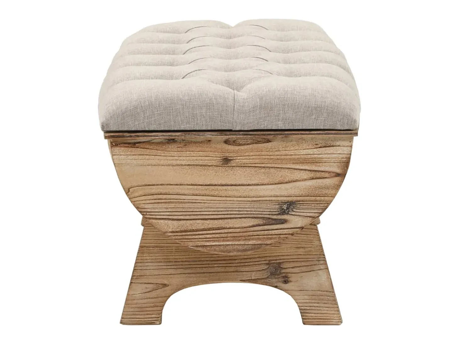 Banco con almacenaje Madera maciza y tela 103 x 51 x 44 cm