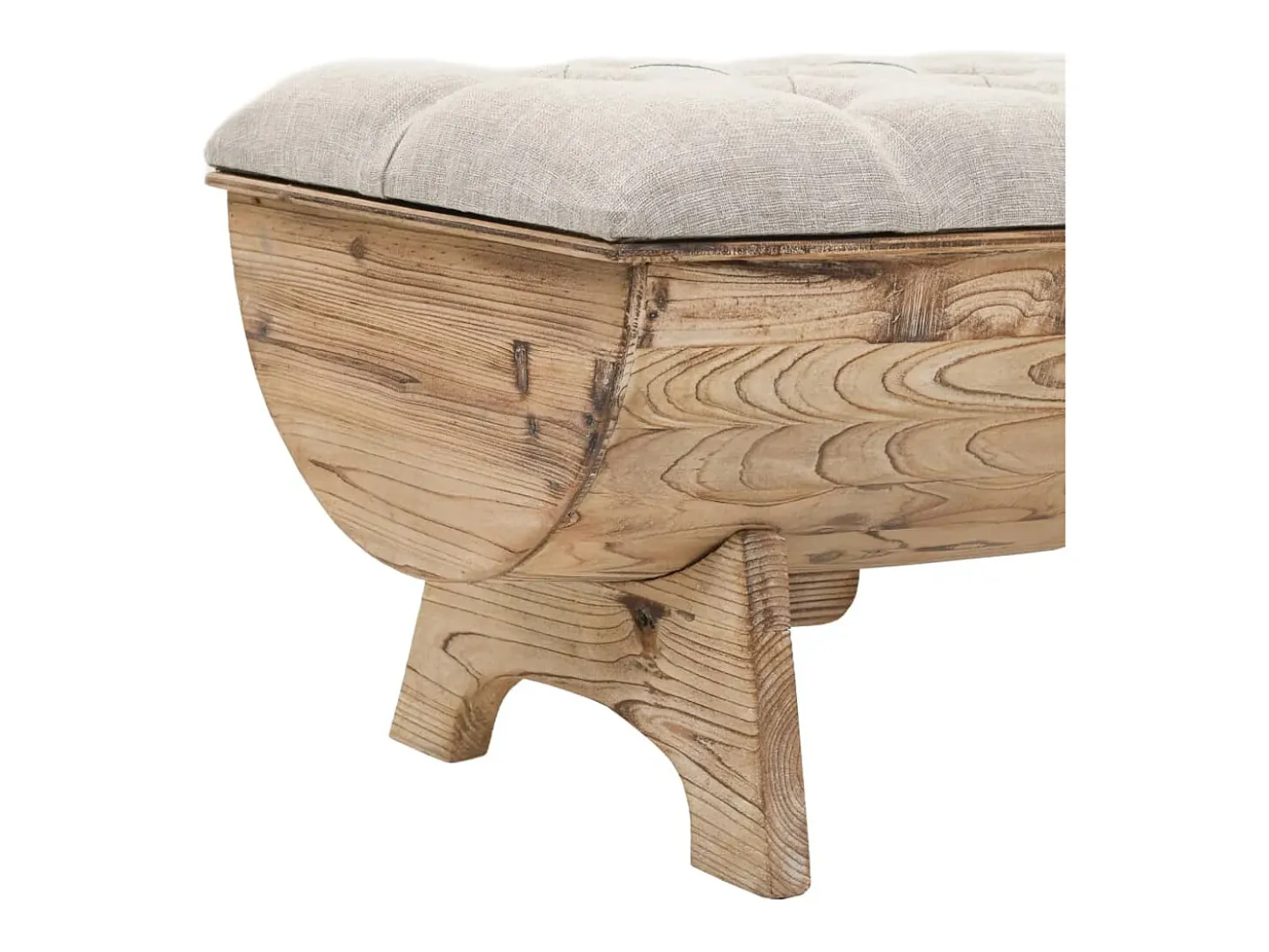 Banco con almacenaje Madera maciza y tela 103 x 51 x 44 cm