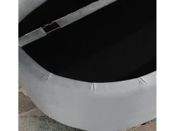 Banco con almacenaje y asiento de terciopelo, poliéster y madera, gris (120x46x42 cm)