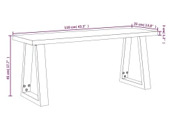 Banco con borde vivo 110 cm madera maciza de acacia