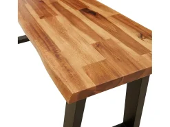 Banco con borde vivo 110 cm madera maciza de acacia