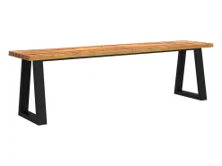 Banco con borde vivo 160 cm madera maciza de acacia